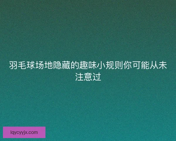 羽毛球场地隐藏的趣味小规则你可能从未注意过 羽毛球场地隐藏的趣味小规则你可能从未注意过