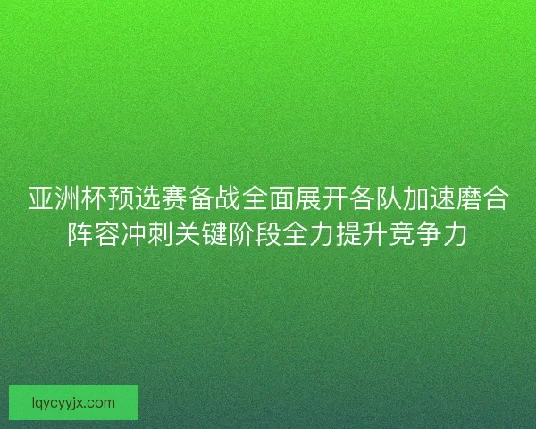亚洲杯预选赛备战全面展开各队加速磨合阵容冲刺关键阶段全力提升竞争力 亚洲杯预选赛备战全面展开各队加速磨合阵容冲刺关键阶段全力提升竞争力